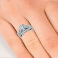 thumbnail image 2 of 2.50 CT Round Cubic Zirconia Twisted Shank Women' Bridal Wedding Ring Set 14K White Gold Plated Sterling Silver Ring Size-6.5, 2 of 2