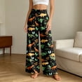 thumbnail image 5 of Womens Pants High Waist Ruched Dinosaur Print Trousers Fashion Casual Long Womens Pants Black L, 5 of 7