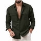 thumbnail image 1 of European And American Men's Shirt Double Pocket Casual Long Sleeved Top For Men 2XL, 1 of 5