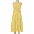 thumbnail image 4 of Womens Summer Dresses Casual One Shoulder One Shoulder Maxi Dress Ladies Sleeveless Beach Dresses, 4 of 8