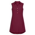 thumbnail image 5 of QUNYINEY Summer Sundresses for Women Sleeveless Red Midi Casual Shirt Dress Casual V Neck Vacation Loose Fit Button Dresses, 5 of 8