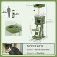 thumbnail image 2 of Green Multi-Level Cat Tree Tower with Condo, Scratching Posts & Ball - 47" Tall Indoor Cat Furniture for Living Room & Bedroom, 2 of 7