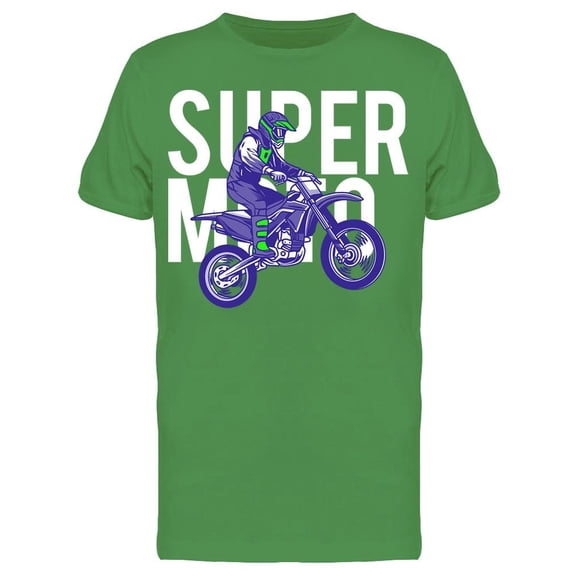Super Moto Rider On Green Tee Men's -Image by Shutterstock