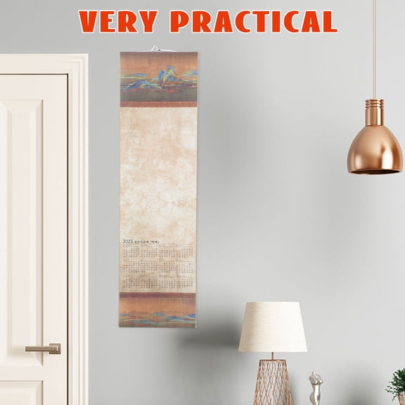 UNOMOR Chinese Calendars Scroll Calendar Multi Paper Wall Decoration for Restaurant 1Set