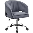 thumbnail image 1 of Silla de Oficina Yaheetech de Terciopelo con Respaldo Envolvente Giratoria Gris, 1 of 9