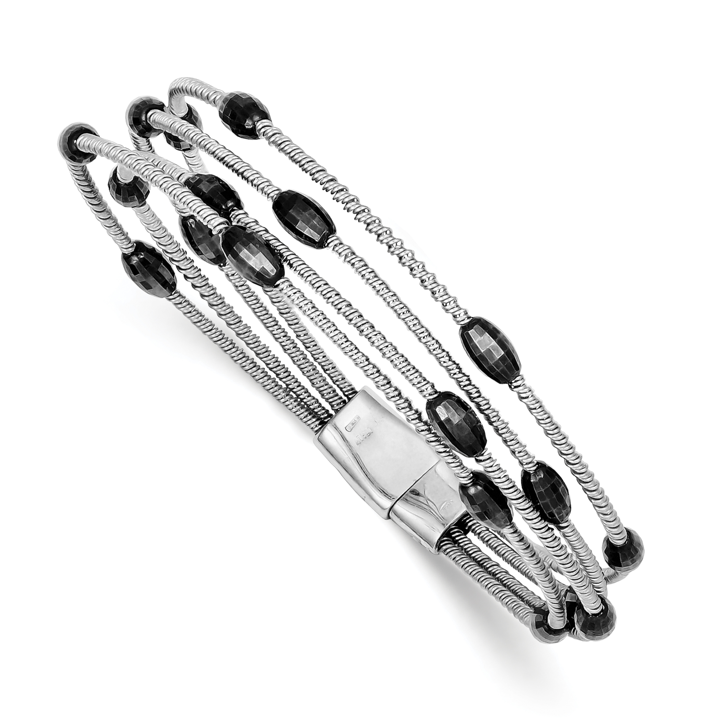 IceCarats 925 Sterling Silver Ruthenium Plated Bead Slide Clasp