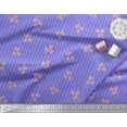 thumbnail image 2 of Soimoi Purple Japan Crepe Satin Fabric Artistic Floral & Stripe Printed Craft Fabric by the Yard 42 Inch Wide, 2 of 3