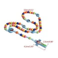 thumbnail image 3 of Colorful Beaded Cross Pendant Necklace for Boys Girls Children Long Rosary, 3 of 5
