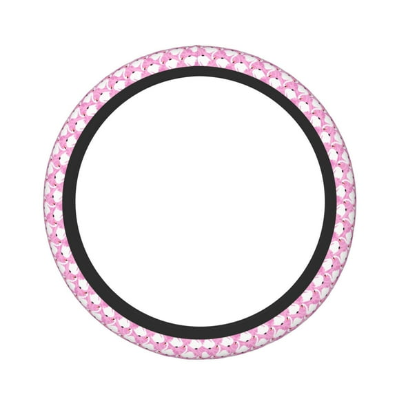 Fuzoiu Beautiful Swans Print Elastic Stretch Steering Wheel Cover, Universal 15 Inch Automotive Steering Wheel Cover, Anti-Slip Sweat Absorption Universal Car Accessories for Women Men