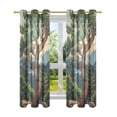 thumbnail image 7 of Yayeee Window Curtains Light Filtering 63"x52" Grommet Panel Pair Home Living Room Decor, Retro Pine Tree, 7 of 7