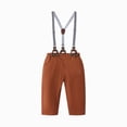 thumbnail image 4 of zuwimk Baby Boy Suit Toddler Formal Outfit Kids 3 Piece Vest Gentleman Clothes Long Sleeve Shirt and Pants Set(5-6 Years,Brown), 4 of 8