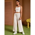 thumbnail image 3 of DARING DIVA Women's Yoga Set Camisole and Wide Leg Pants S Light Khaki, 3 of 7