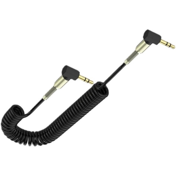 Coiled 3.5mm Male Stereo Sound Cable to 3.5mm Adapter Cord for Headphones