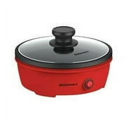 Elite Cuisine EGL-6101 8.5" Round Personal Skillet with Glass lid - Red