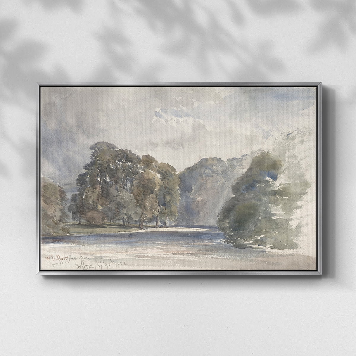 Vintage Landscape-CCCLIII By Wexford Home Framed in Silver Wood Gallery Wrapped Canvas 17 in. x 25 in.