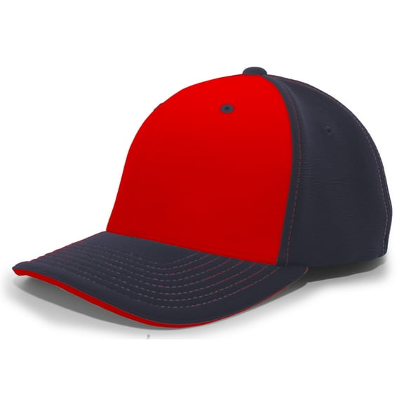 Pacific Headwear 398F M2 Performance Flexfit Cap - Navy Red