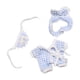 thumbnail image 3 of Conjunto de pijamas de 3 piezas, ropa para muñecas, regalo para niñas pequeñas, disfraces, DIY para muñecas con estilo, accesorios de ropa para muñeca azul, 3 of 8