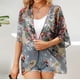 thumbnail image 5 of Kimono de manga farol con estampado floral para mujer, cárdigan suelto de gasa, blusa informal, Tops Fridja hkj2284, 5 of 9