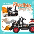 thumbnail image 3 of 24V Kids Ride on Excavator Digger Toy Cars, Ride on Construction Toy w/4-in-1 Construction Attachments (Excavator, Dump Truck & Bulldozer), Electric Tractor Car w/Remote Control, Swivel Seat, Orange, 3 of 7