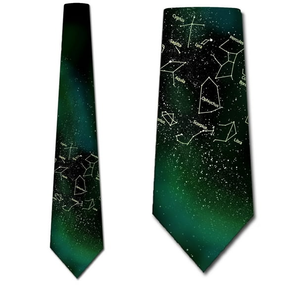 Space Ties Mens Spring Star Tie Astrology Constellation Necktie by Three Rooker
