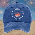 thumbnail image 2 of Unisex Independence Day Print Soft Tongue Cap Sunshade Outdoor Sun Protection Hat Blue, 2 of 3