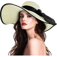 thumbnail image 3 of Women Wide Brim Straw Beach Hats UV Protection Ladies Straw Hats Summer Sun Hats, 3 of 7