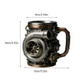 thumbnail image 3 of Retro Engine Coffee Mug 13oz Stainless Steel Mechanical Turbocharger Mug Best Select for Car Enthusiasts, Mechanics & Gearheads Gray, 3 of 6