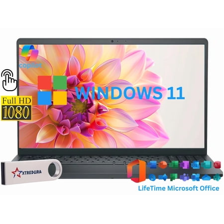 Dell 15 Inspiron 3530 FHD Touch Display,13th Gen Intel i5-1334U(Beat I7-1250U),16GB RAM,256GB SSD, Windows 11 Home/Xtredura Flash Drive