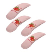 SCRAWLGOD Strawberry Floral Mother's Day Comfy Office Chair Armrest Covers Anti-Slip Chair Arm Covers Pads Washable Computer Chair Arm Rest Slipcovers, 4 Pieces Set