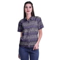 thumbnail image 1 of Moomaya Printed Half Sleeve Shirt For Women Button Down Collar Casual Top, 1 of 6