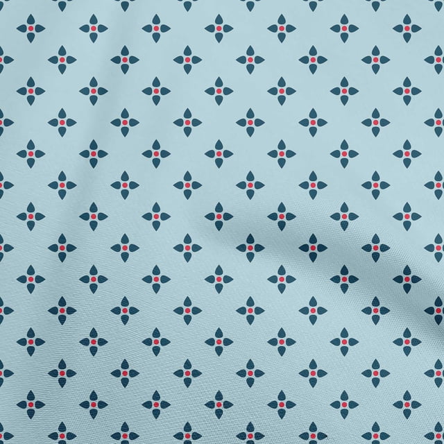 oneOone Georgette Viscose Turquoise Blue Fabric Florals Fabric For Sewing Printed Craft Fabric By The Yard 42 Inch Wide