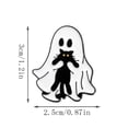 thumbnail image 2 of Mini White Ghost Shaped Halloween Decorative Badge Brooch, Lightweight Cute Spooky Accessory, Lovely Pin Ornament for Clothing Backpack Bag Holiday Party Outfit Matching, 2 of 8