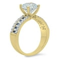 thumbnail image 2 of Dazzlingrock Collection 5.80 Carat (ctw) 14K Blue & White Cubic Zirconia CZ Engagement Ring, Yellow Gold, Size 8.5, 2 of 4
