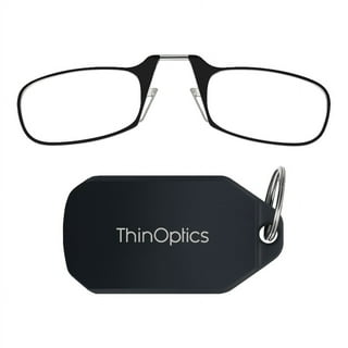 Black Keychain with 2.5 Black Readers in Blister Packaging - Thin Optics
