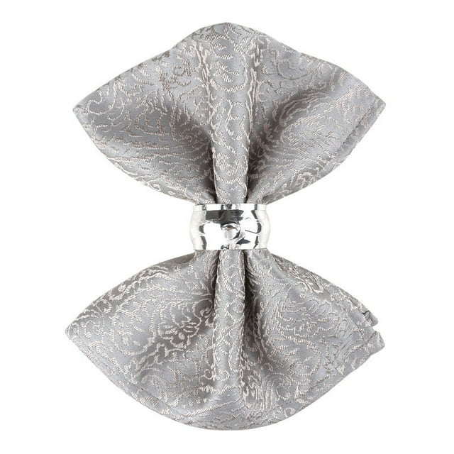 Nvzi Servilletas de tela de jacquard de damasco, 2 unidades, impermeables y a prueba de derrames, de poliéster, color gris, 18,11 x 18,11 pulgadas