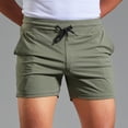 thumbnail image 2 of Wyobmus Mens Workout Shorts Cotton Casual Shorts Elastic Waist Joggers Sports Bodybuilding Shorts M-4Xl A-Olive Green, 2 of 7