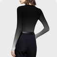 thumbnail image 2 of Luxalzxs Women's Fashion Casual Long Sleeve Gradient Color Round Neck T-Shirt Basic Y2K Tight Slim Fit Workout Yoga Shirt, 2 of 5