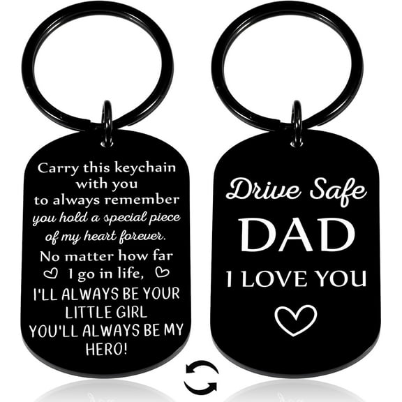 Gifts for Dad from Daughter Son Cool Birthday Gifts for Dad Keychain from Son Daughter Dad Drive Safe Keychain for Men Fathers Day Keychain Gifts for Men from Wife Funny Keychain for Father Stepdad