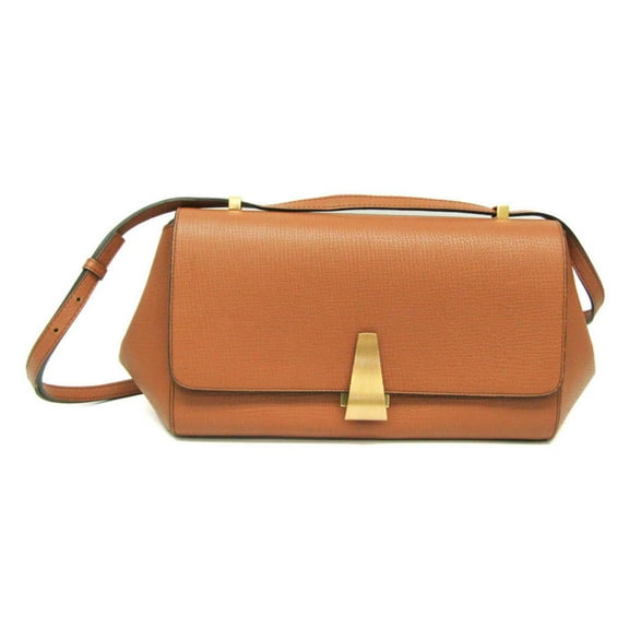 Pre-Owned Bottega Veneta Palmerath ANGLE 576143 Women's Leather Shoulder Bag Camel