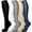 Black White Gray Beige, variant on 5 Pairs Medical Sport Compression Socks - 15-20mmhg Graduated Knee-High Support for Men & Women, Ideal for Soccer, Running, and Nurses