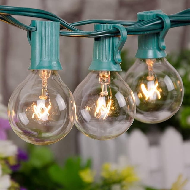 Guirnalda de luces para exteriores GOOTHY G40, 7,6 m, 27, blanco cálido, 110 V
