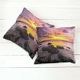 thumbnail image 6 of Ambesonne Tropical Throw Pillow Cover 2 Pack, Sunset Idyllic Beach, 18", Mauve Salmon Lilac, 6 of 7