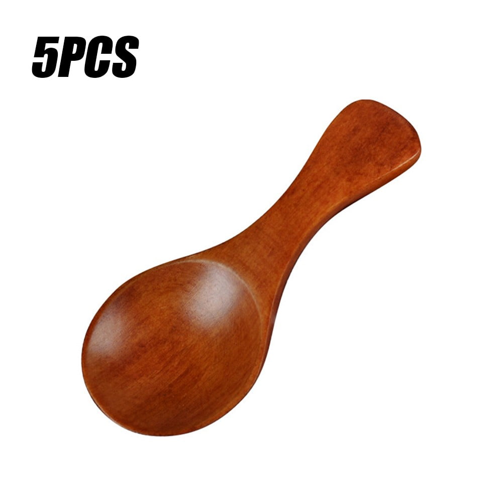5pcs Wood Spoon Dessert Spoon Portable Tableware for Home Restaurant 5pcs Wood Spoon Dessert Spoon Portable Tableware for Home Restaurant