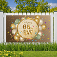 thumbnail image 5 of Golden Theme 65th Birthday Banner Festive Decoration Balloon Design Party Backdrop for Senior Celebration Event Indoor Setup, 5 of 7