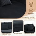 thumbnail image 5 of MOONMISS Corduroy Upholstered Oversized RGB LED Light Recliner Sofa Bed with Cup Holder,USB&3 Pillows-Black, 5 of 8
