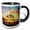 Black/White, variant on 3drose, a Lonely Tree in the Sunset Image of Watercolor Painting, 15oz Two-tone Green Mug