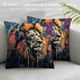 thumbnail image 3 of Orinice Lion Headphones Digital Painting Graphic Decorative Throw Pillow Cover 1PC 18x18in, 3 of 5