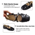 thumbnail image 3 of CHICVOMEY Ballet Flats for Women Multi-Buckle Comfortable Low Heel Round Toe Graceful Mary Jane Shoes Women for Daily Office Formal Party School, 3 of 9