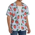 thumbnail image 2 of Goofa Strawberries Printed Men's Casual Short-sleeved Shirt,Lightweight Breathable Button-down,Summer Casual men's top,Versatile Fashion shirt-X-Large, 2 of 7