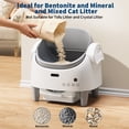 thumbnail image 5 of Smart App Controlled Self-Cleaning Litter Box, Automatic Odor-Control Cat Toilet with Large Waste Bin & Liners, Open-Top Design for One or Multiple Cats，White, 5 of 9